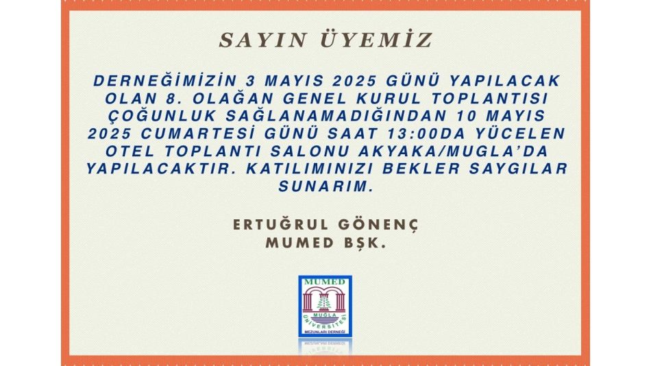 8. OLAĞAN GENEL KURUL TOPLANTISI 